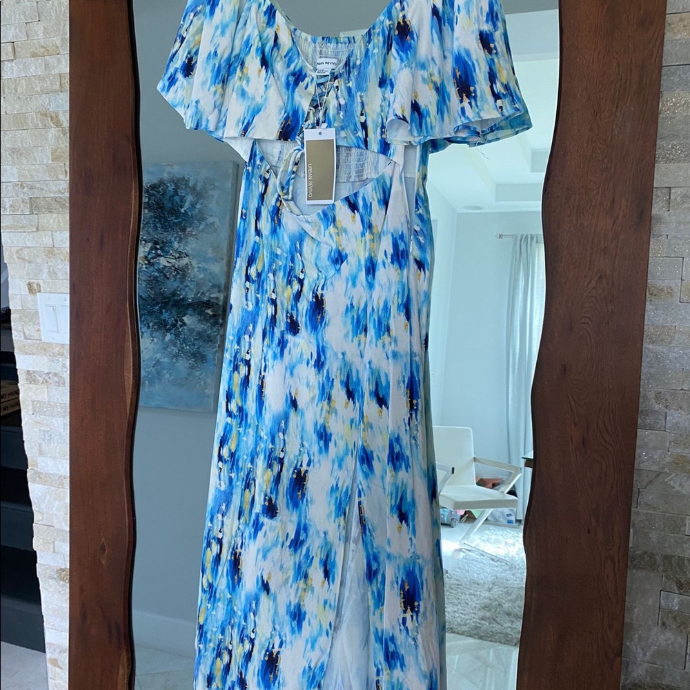 Urban Revivo - Floral Print Tie Front Cut Out Waist Dress - Picture 6 of 7